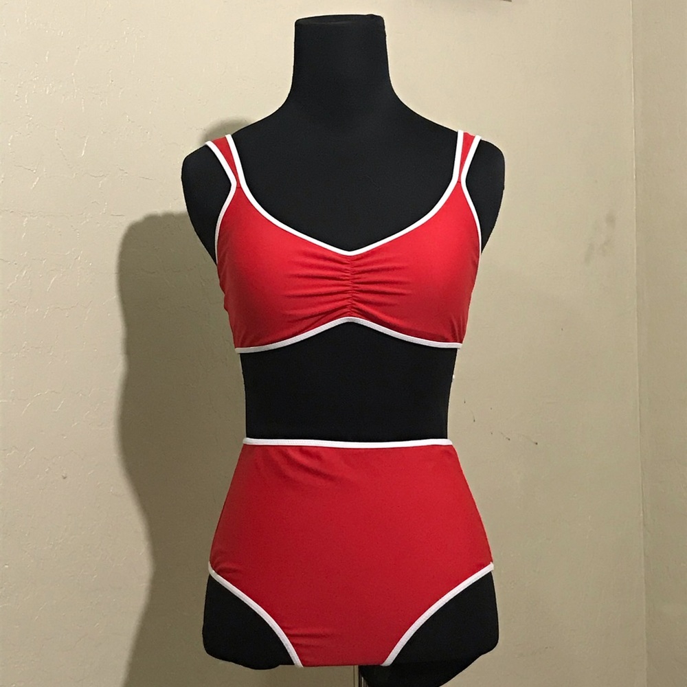 Aerie Red and White Bikini